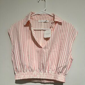 Altar'd State Pink Striped Button Down Shirt